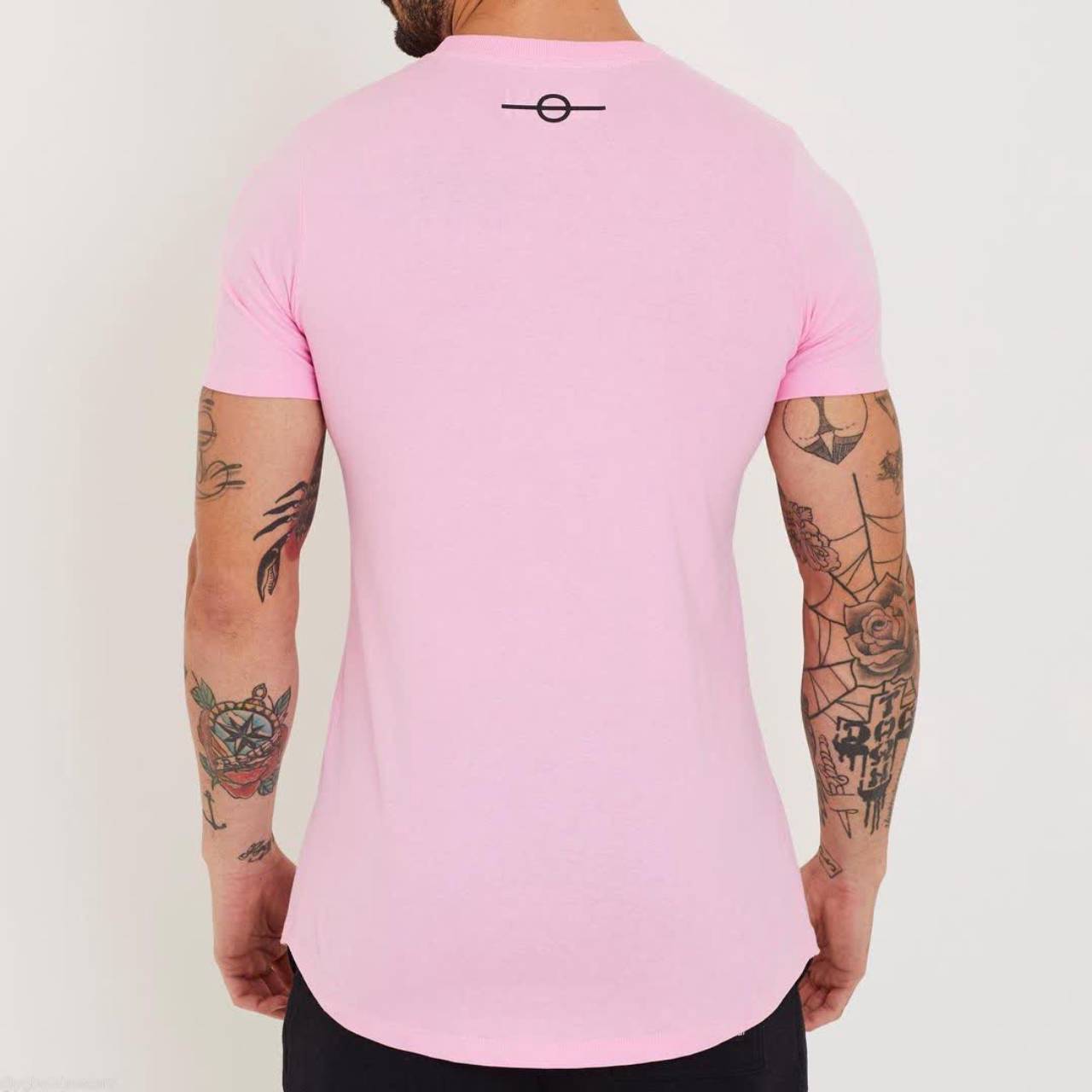 Camiseta Buh Longline Slim Square Rosa Claro Em Bauru Sp