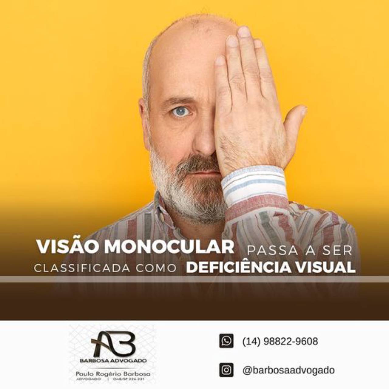 Visão monocular deficiência visual em Botucatu SP Classificados