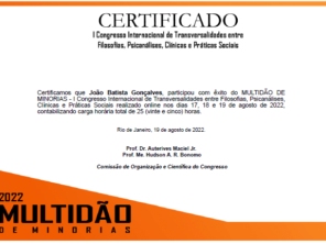 João Batista Gonçalves, Psicanalista