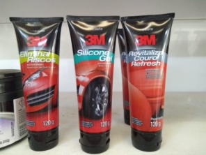 Elimina Riscos, silicone e revitalizador de couro todos da marca 3M