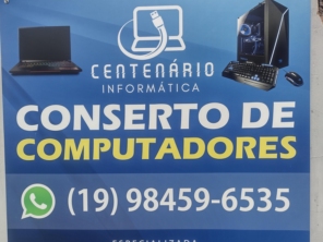 Placa que fica na frente da nossa assistência técnica de computadores ( Centenário Informática )