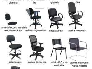 toda linha de cadeiras corporativas de secretaria á presidente
