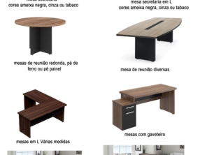 mesas e balcão de atendimento