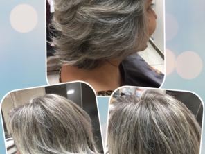 Cabelo feito mechas no tom platinado