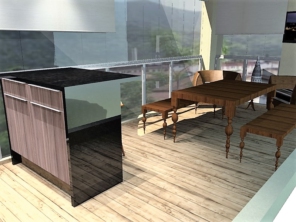 Projeto de sacada gourmet personalizada pela Criare Moveis planejados