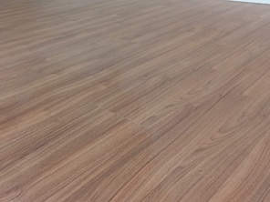 Revestimento em piso!
Piso lâminado Eucafloor - Linha Evidênce;
Cor: Nogueira Malaga;
Com rodapé branco de 10 cm em MDF.