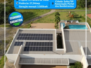 Foto de HCC Energia Solar em Ninho Verde II Eco Residence, SP por Solutudo