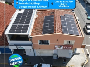 Foto de HCC Energia Solar em Ninho Verde II Eco Residence, SP por Solutudo