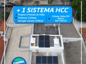 Foto de HCC Energia Solar em Ninho Verde II Eco Residence, SP por Solutudo