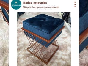 Puff em x modelo captone tecido veludo