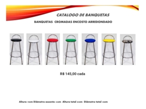 Banqueta alta cromada  estofado corino
