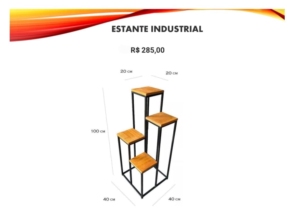 Estante industrial para plantas decoração