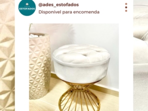Puff ampulheta tecido veludo modelo captone