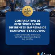 Comparativo de benefícios entre diferentes empresas de transporte executivo