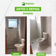 Hoje vamos de Antes e Depois, com a transformação de banheiro. Ela optou por trocar seus azulejos pelo Pigues Gresalato da linha Duragres.