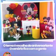 O tema é escolha do aniversariante o cenário fica com a gente