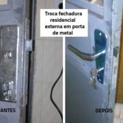 Troca de Fechadura Residencial Externa em Porta de Metal