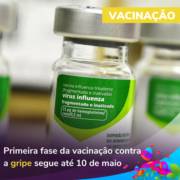 Primeira fase da vacinação contra a gripe segue até 10 de maio