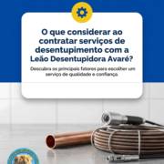 O que considerar ao contratar serviços de desentupimento com a Leão Desentupidora Avaré?