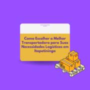 Como Escolher a Melhor Transportadora para Suas Necessidades Logísticas em Itapetininga