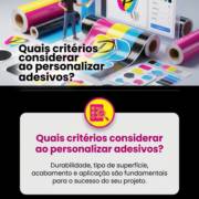 Quais critérios considerar ao personalizar adesivos?