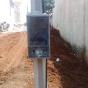 Instalação de Poste Padrão de 90 DAN de Concreto e Caixa de Acrílico Bifásico Cabo 16mm Disjuntor 63A