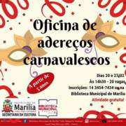 Secretaria da Cultura realiza Oficina de Adereços Carnavalescos