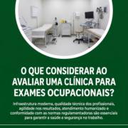 O que considerar ao avaliar uma clínica para exames ocupacionais?