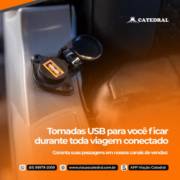Tomadas USB para você ficar durente toda viagem conectado
