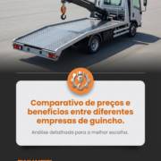 Comparativo de preços e benefícios entre diferentes empresas de guincho.