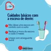 Cuidados básicos com a escova de dente