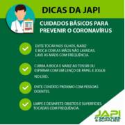 DICAS DA JAPI - Cuidados básicos para prevenir o Coronavírus