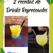 Receitas de drinks refrescantes: Caipiroska de frutas amarelas e Green gin citrus.