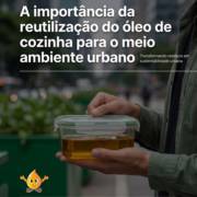 A importância da reutilização do óleo de cozinha para o meio ambiente urbano