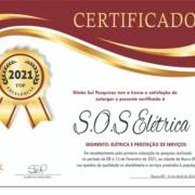 Certificado  1º Lugar de Qualidade em Atendimento e Serviços!