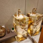 Conheça o nosso belíssimo lavabo em onix natural