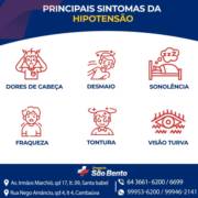 Principais sintomas da Hipotensão
