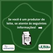 Se você é produtor de leite, fique atento as seguintes informações: