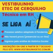 O Vestibulinho da Etec está de cara nova! Adaptado à pandemia, o processo seletivo será por meio do histórico escolar