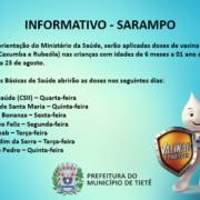INFORMATIVO - Vacina sobre Sarampo
