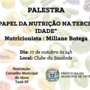 Conselho do Idoso promove palestra sobre Nutrição