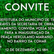 Prefeitura fará inauguração de Praça no Bairro COHAB