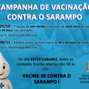 Campanha de vacinação contra o Sarampo têm início nesta segunda-feira