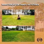 Manutenção em campo de futebol