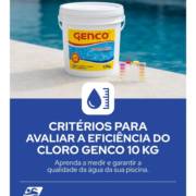 Critérios para avaliar a eficiência do cloro Genco 10 kg