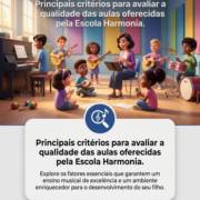 Principais critérios para avaliar a qualidade das aulas oferecidas pela Escola Harmonia
