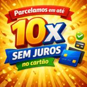 Parcelamos em até 10x sem juros no cartão