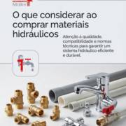 O que considerar ao comprar materiais hidráulicos