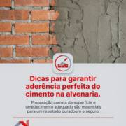 Dicas para garantir aderência perfeita do cimento na alvenaria