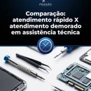 Comparação: atendimento rápido X atendimento demorado em assistência técnica